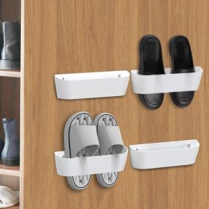 Rangement Chaussure Porte pour Caravane Camping-Car Porte Chaussures Mural Crochets &agrave; Chaussures Auto-adh&eacute;sifs - Lot de 4