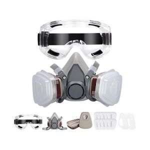 Masque &agrave; gaz demi-masque pour survie nucl&eacute;aire et chimique filtre &agrave; charbon actif 40 mm 6001CN protection fiable confortable