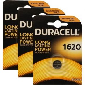 Piles bouton lithium CR1620 DL1620 3V DURACELL