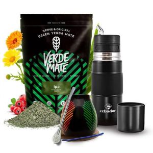 Set de Yerba Mat&eacute; Verde Mate IPA 500g Yerbomos X ALL IN ONE - 450 ml Tasse Samba - 350 ml Bombilla