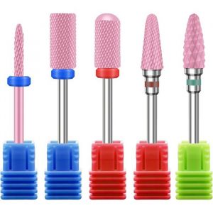 Lot De 5 Forets &Agrave; Ongles Professionnels En C&eacute;ramique Pour Manucure Et P&eacute;dicure Embout Ponceuse Ongles Depose Pour Lime &Agrave; On[YP191]