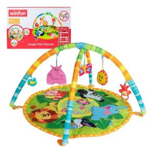 Tapis dactivités pour bébé - WINFUN - Jungle - Avec arche jouet - Effets sonores - Evolutif