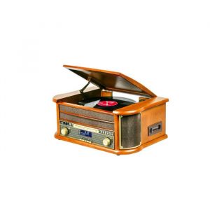 OPTEX Platine Vinyle Vintage Bois Vernis 1 Port USB Rétro Tourne Disque