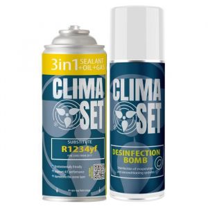 ClimaSet 3en1 R1234yf + Désodorisant Lime 346g – Kit pour climatisation automobile
