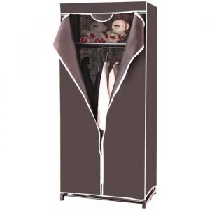 Giantex Armoire-Penderie en Tissu Vestiaire avec Housse Armoire-Dressing Brun Dimension 75x50x170CM