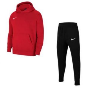Jogging Polaire Gar&ccedil;on - NIKE - Rouge et Noir - Respirant - Veste &agrave; capuche - Multisport