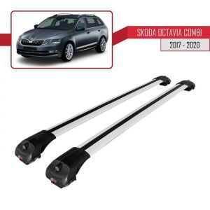 Barres de Toit pour Skoda Octavia COMBI 2017-2020 ACE-1 Railing Porte-Bagages de voiture Gris 2 Barres