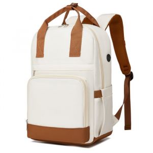 Kono Baggage Cabine 41x29x15cm pour Ryanair Sac &agrave; Dos Voyage Cabine Avion 17L Bagage &agrave; Main Sac &agrave; Dos pour Ordinateur PortableCr&egrave;me