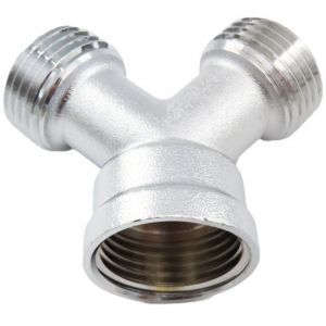 Raccord en Y pour robinet - Alimentation en eau - R&eacute;partiteur pour lave-linge et lave-vaisselle - Raccord en Y - pour la maison et