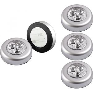 Spot Lampe LED - ZGEER - Lot de 5 - Autocollant - Éclairage de Nuit - Alimenté par Piles