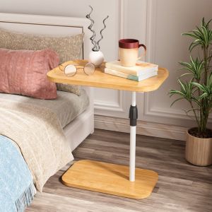 Table dappoint pour ordinateur Hauteur réglable 60-90 cm Support inclinable avec roulettes pour bureau salon Moderne