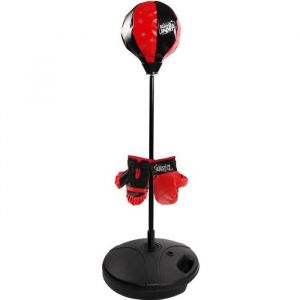 GOPLUS Sac de Frappe sur Pied Hauteur Adjustable 81-122 cm Punching-Ball avec Gants et Pompe pour Adultes et Enfants 3 Ans+