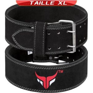 Ceinture de musculation à Double Ardillon -  Mytra Fusion - Haltérophilie - Soutien Lombaire - Noir - XL