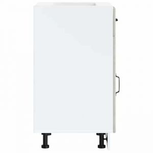 Moderne Placard de cuisine Lucca SWEETY Meuble bas de cuisine gris b&eacute;ton bois ing&eacute;nierie 50x46x81.5 cm BB938