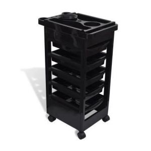 Chariot de Rangement Coiffure 5 plateaux Trolley pour Salon de Beaut&eacute; Cheveux Spa &agrave; Roulettes en Plastique HB110104 -FOE-RAI
