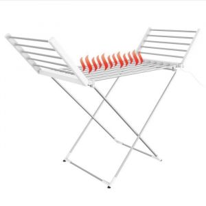 Sèche-Linge Electrique Etendoir Pliant dIntérieur à Etages Classique Blanc Dimensions du produit replié: 113 x 53 x 7 cm