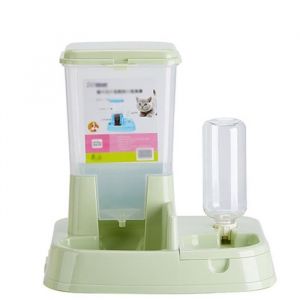 Distributeur de Nourriture Eau Fontaine Automatique 2 en 1 Gamelle deau Nourriture Croquette pour Chat Chien Distributeur DAliment