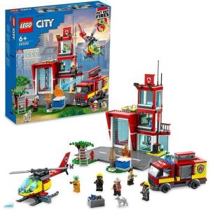 Jouet - LEGO - 60320 - Caserne des Pompiers - Garage - Hélicoptère - 487 pièces