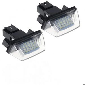Feux de plaque dimmatriculation LED 12V 3528SMD 6500K feux arri&egrave;re x&eacute;non blanc Peugeot 206 207 306 307 308 5008 Citro&euml;n C3 C4 C5