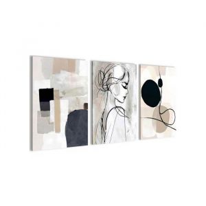 Novart Set de tableaux Abstrait AUCUN CADRE SUPPL&Eacute;MENTAIRE REQUIS Tableaux muraux pour Salon Bureau D&eacute;co 3 pi&egrave;ces Bouche - N041536a