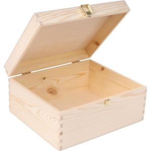 Bo&icirc;te de Rangement - Creative Deco - Non Peinte - Bois - 29x25x14 cm - Fermoir