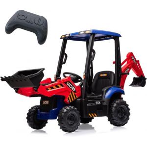 Tracteur électrique pour EnfantsExcavatrice ElectriqueTractopelle à Batterie 12VParfait pour Enfants de 3 à 8 AnsRouge