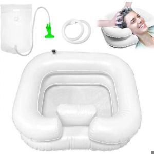 Lavabo &agrave; Cheveux Gonflable Avec pommeau de douche et sac &agrave; eau Bassin Gonflable pour Laver Bac &agrave; shampoing gonflable Syst