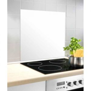 WENKO Fond de hotte crédence cuisine verre verre trempé 60x70 cm blanc