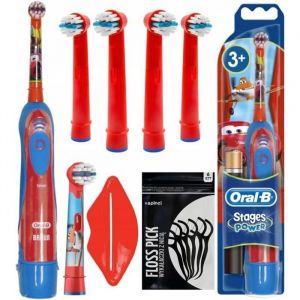 Brosse à dents électrique enfant - Oral B - Stages Power Cars - Avec 5 brossettes - Timer intégré