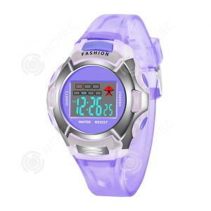 INN Montre digitale enfant violet 30m &eacute;tanche luminescente r&eacute;veil/minuteur montre fille montre enfant montre &eacute;lectronique &eacute;tudiante