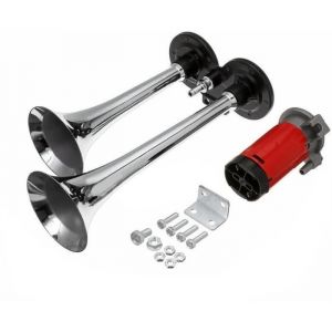 Klaxon Pneumatique A Air Sirene Avec Compresseur 12V Pour Voiture Camion Bus Van