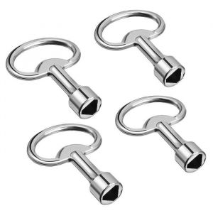 Clé serrure SOURCING MAP Clé Triangle Poubelle 53mm Long 13mmx8mmx2mm Trou Zinc Alliage Triangle Électrique Cabinet Clé 4Pcs