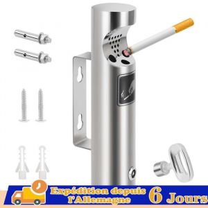 Cendrier ext&eacute;rieur Acier inoxydable Cendrier mural R&eacute;sistant au feu aux intemp&eacute;ries et &agrave; la rouille Cendrier sur pied 63x283cm