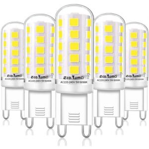 Ampoule G9 LED - 4W Equivalent 35W G9 Halogène, 420LM, Mini Lampe, Blanc Froid 6000K, Sans Scintillement, AC220-240V, Lot de 5