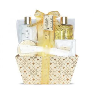 Coffret de bain - GLOSS - Panier parfumé vanille tilleul - 9 pièces - Bien-être - Mixte