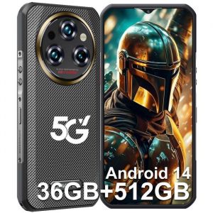 OUKITEL WP35 Pro 5G Smartphone Robuste 36Go+512Go 11000mAh 6.6 FHD+ 2.4K Android 14 NFC OTG GPS Double SIM - Noir