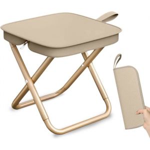 Tabouret de Camping Pliant Mini   P&ecirc;che Pliant L&eacute;ger Si&egrave;ge de Camping  Jardin Plage Randonn&eacute;e Pique Nique Voyage (Kaki)