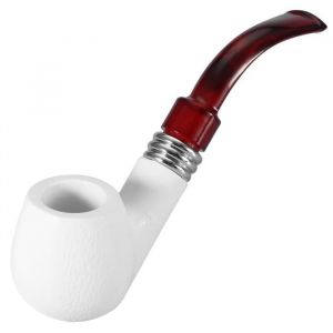 Pipe À Mauvaises Herbes Pipe À Tabac Démontable En Résine Sépiolite Blanche Imitation Blanche Tête Ronde Outil Pour Pipe-DIO78629