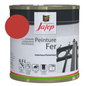 Peinture fer antirouille - MARQUE - Rouge vif - 05 L - Monocouche - Brillant