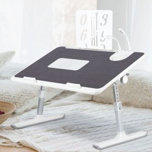 MIPAN.Table Portable pour Ordinateur - Avec Pieds R&eacute;glables et Plateau Inclinable - Support dOrdinateur - 60*40*26-40cm  -Noir