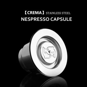 iCafilas ACIER INOXYDABLE En M&eacute;tal R&eacute;utilisable &Agrave; Caf&eacute; Capsules Compatible avec  Nespresso Machine Rechargeable R&eacute;utilisable caf&eacute;