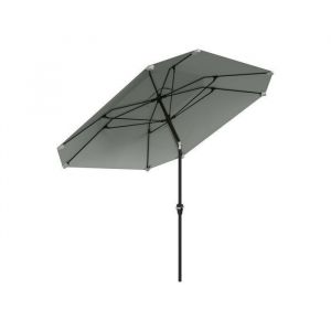 parapluie &Oslash;233 cm parapluie avec fonction pliable balcon octogonal parapluie de plage pare-vent stable parapluie  gris fonc&eacute;