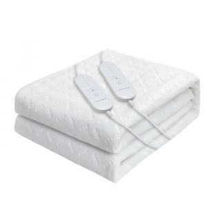 Surmatelas Chauffant 2 Places 130W 160x140 cm 4 Temp&eacute;rature 2 T&eacute;l&eacute;commande Arr&ecirc;t Automatique Protection Contre la Surchauffe