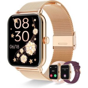 Montre Connectée Femme Avec Appel Bluetooth 3 Bracelets 18 Smartwatch Pour Ios Android Smart Watch 110+ Modes Sportifs Podomet