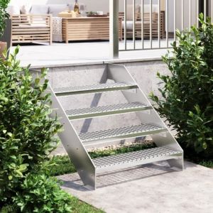 Escalier en caillebotis - ESTINK - A155679 - Acier galvanisé - Antidérapant - 80x24x7 cm