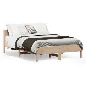SALE 2025Structure/Cadre de lit - Lit 2 personnes - 120x190 cm - bois de pin massif27.3 Kg 8620
