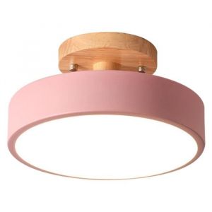 Plafonniers Moderne LED Luminaire Nordique en Bois Luminaire Int&eacute;Rieur Cuisine Salon Chambre Salle de Bains -Rose