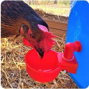 Fontaine automatique de volaille Lot de 4 abreuvoirs automatiques en plastique pour volaille avec fixation de tuyau pour YYV