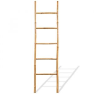 Market® Échelle à serviettes 5 échelons Décor - Porte serviette échelle Bambou 150 cm 53194