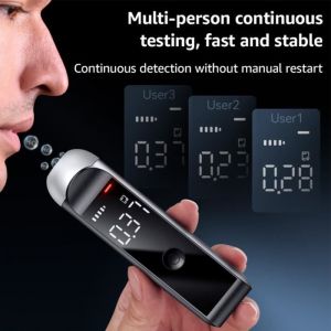 Éthylotest Testeur dAlcool Professionnel Numérique - USB C éthylotest rechargeable - avec écran daffichage